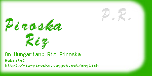 piroska riz business card